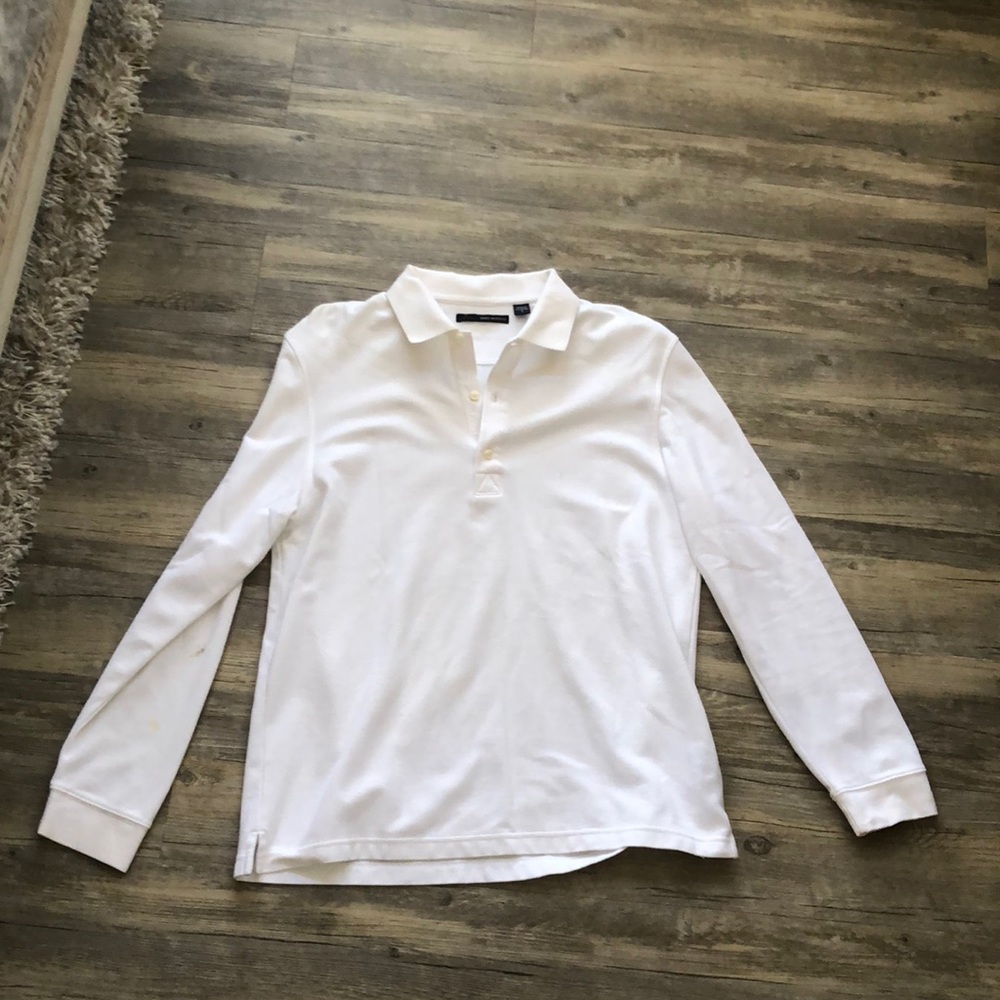 White long sleeve, 3 button up, Greg Norman shirt.